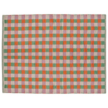 Blødt Square Gulvtæppe, 140x200cm, Fladvævet Design af Genbrugs PET - Perfekt til Stuen, Sort