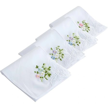 Broderad damhandduk spets set 8 st Stil 8