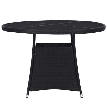 Vidaxl Trädgårdsbord 110x74 Cm Konstrotting Svart Svart