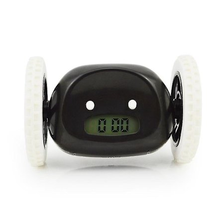 Vækkeur på hjul, der løber væk - Digitalt ur