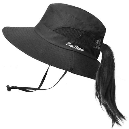 Sommer Solhatt for Kvinner,【UPF50+UV-beskyttelse・pustende】 Strandhatter Hestehale-hatt Kvinner Strand Hage Fiske Fotturer Hatter