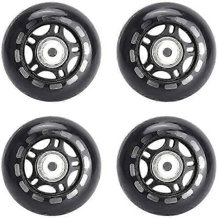4-pak Inline Skate Hjul Indendørs/Udendørs Erstatningshjul med Kuglelejer 70mm, Sort