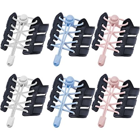 6 par elastiske skolisser til voksne og børn - ingen snørebånd