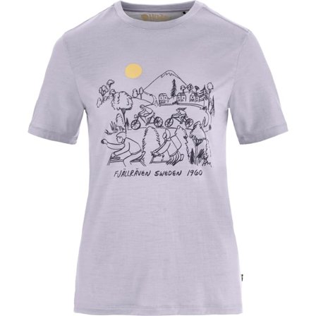 Fjällräven Women's Hoja Lugnt Wool T-Shirt in Lavender Mist | Size: Large, Wool/Polyester