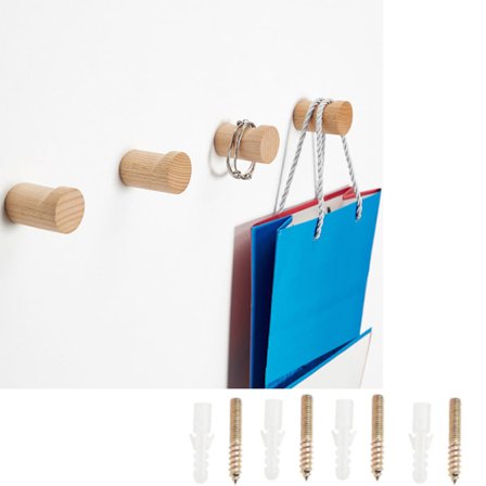 4 st träväggkrok rund klädhängare, naturlig träklädhängare vintage dekorativ naturlig träklädhängare dekorativ gren krok