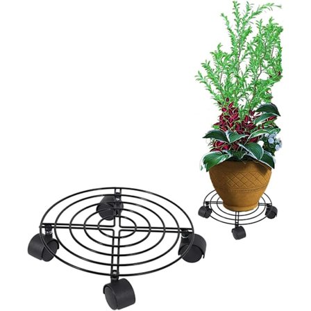 Växtställning med hjul, Mobil Växtvagn Krukvagn med Hjul, Rullande Blomkrukshållare/Bär 60KG