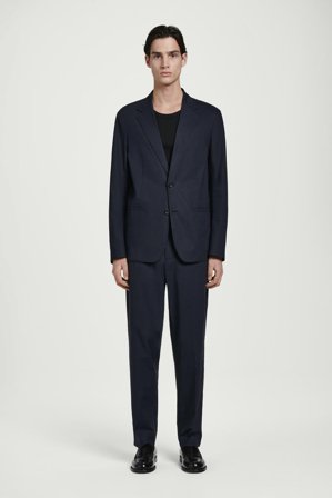 COS Homme Blazer Décontracté À Boutonnage Simple En Coton in Bleu