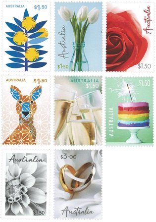 Australien - Lykønskninger - Postfrisk sæt 8v