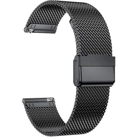 22mm klockarmband med snabbfäste i rostfritt stål, svart ögla, kompatibelt med Samsung Galaxy Watch 3 45mm HUAWEI GT2 46mm klockarmband (22mm, svart)