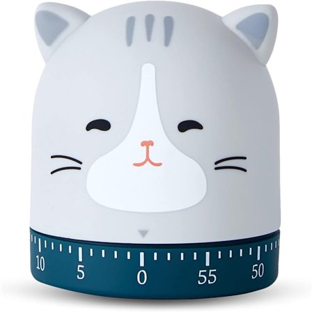 Kjøkkentimer - Kreativ digital timer med katteform - Høykvalitets eggtimer - Bærbar grillalarmklokke