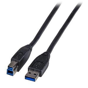 EFB ELEKTRONIK USB3.0 Anschlusskabel A-B,St-St,1,8m,schwarz,Premium