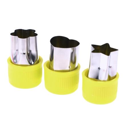 3 st Star Heart Blomma Form Grönsaker ter Plast Handtag Frui Green