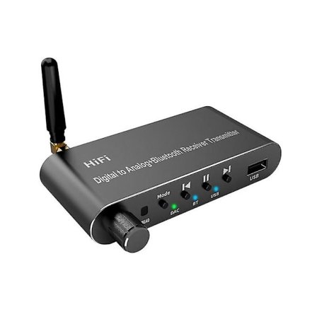 Bluetooth 5.1 Mottaker Sender Lydkonverter U-disk Spill Coxial/optisk Til 3.5mm Aux R/l Dac Konverter For Tv Mp3