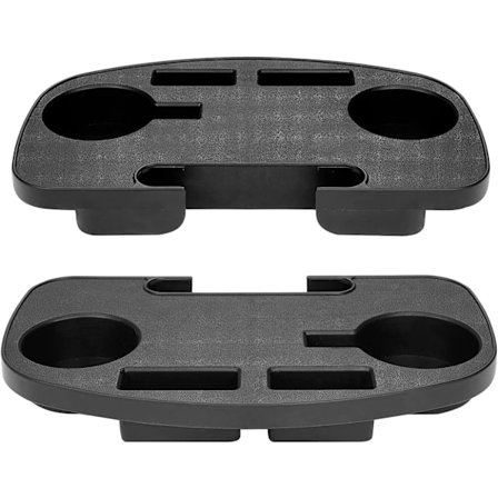 Zero Gravity Chair Mugghållare för Zero Gravity Chair, Clip On Chair Bord med plats för mobil enhet och snacksbricka/ 2-pack (svart)