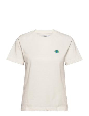 T-Shirt Mysen Cross Stitch Globe Cream DEDICATED