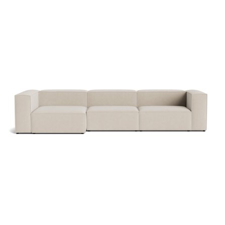 Lissabon Chaiselong Sofa, Venstrevendt, Rebel Beige, Holdbar Kvalitetsstof Sofa - 360x130x72cm - Stærk Ramme af Krydsfiner og Spånplade