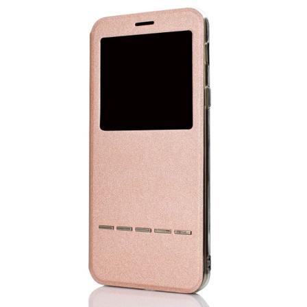 Samsung Galaxy J4 2018 - etui med svarfunktion (LEMAN) Roséguld