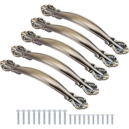 Set med 5 vintage skaphåndtak i form av en antikk bue