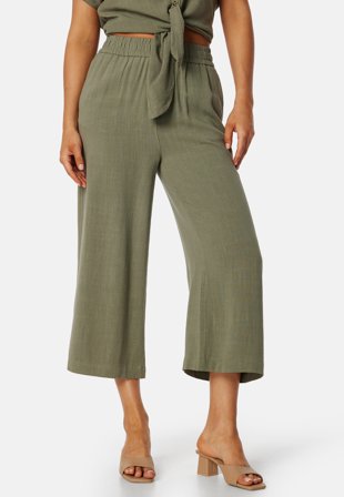 Pieces Pcvinsty HW Linen Culotte Deep Lichen Green Klær