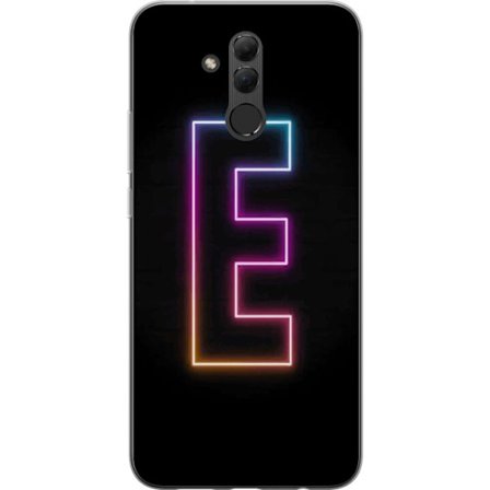 Kompatibelt Mobildeksel til Huawei Huawei Mate 20 lite Minimalistisk neonbokstav E i lyse farger mot mørk bakgrunn i moderne og elegant design