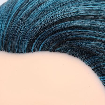 Deep Blue Blandningsfärg Frisörövning Styling Fläta Träning Mannequinhuvud med Hår