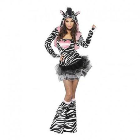 Zebraklänning Maskeraddräkt L