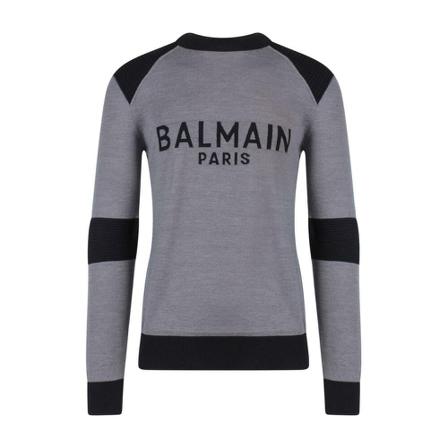 Balmain, Knitwear Grijs, Heren, Maat:L