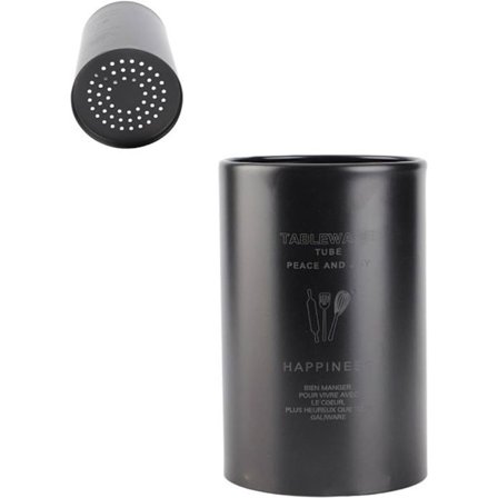 Bestickställ i rostfritt stål - köksredskapsställ - svart bestickkorg i rostfritt stål - hink för ätpinnar