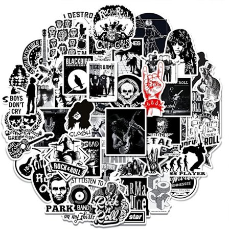 50 stk. Punk Rock-klistermærker Rock and Roll-musikklistermærker Vinyl Vandtætte dekaler Metalrem til vandflaske Laptop Skateboard Computer Telefon 