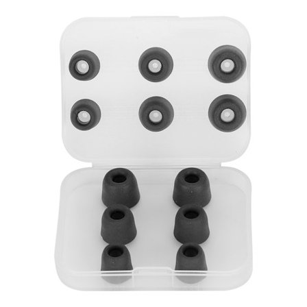 6 STK NB M1 Langsom Rebound Fuld Hukommelsessvamp Silikone Øreprop In Ear Støjreduktion Ørevarmer Udskiftning (Fuld Hukommelsessvamp (Sort))