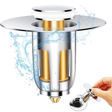 Pop-up avloppsfilter, rostfritt stål pop-up diskbänk