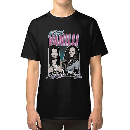 Milli Vanilli T-shirtmilli Vanilli - 80-tals Fanart Aesthetic Design Tribute T-shirt