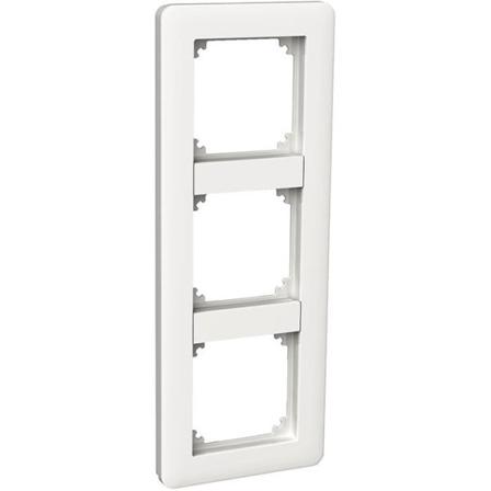 Schneider Electric Exxact Primo Kombinasjonsramme hvit, blank 3 rom, Strømbrytere & vegguttak