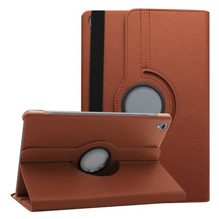 Huawei MediaPad M6 10.8 360 graders litchi grain läderfodral - Brun