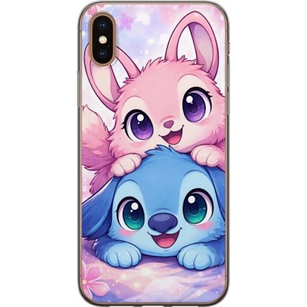 Kompatibel Mobilcover til Apple Apple iPhone XS Sød kawaii illustration med pink og blå fantasidyr, store øjne og bløde farver perfekt til børnev