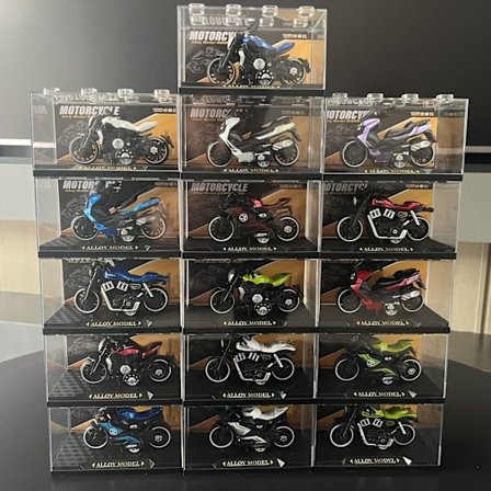 Retro Legering Tillbakadragningsmotorcykelmodell | Formgjuten Displayleksak | Slumpmässig Låda Present