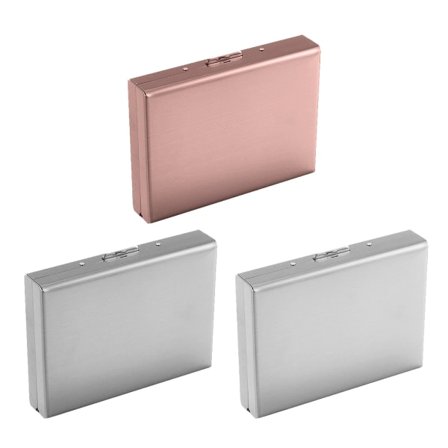IC Kreditkortshållare, mini aluminium plånbok metall hårt case, Silver+ Rose Gold+ Mirror Silver