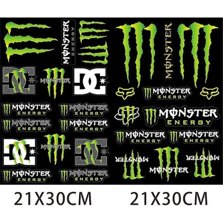 Racing Motorcykel Monster Energy Klistermärke Hjälmdekal