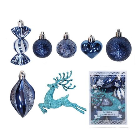 Julekugle Julepynt Festlig Atmosfære Pynt Juletræ Ornament Ornament Elg Slik (Blå)