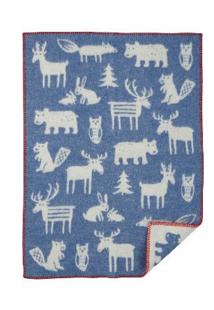 Klippan Lammullsfilt Forest 65x90 cm Blå Bädda Unisex 65 x 90