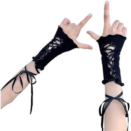 16x16cm Gothic Armvarmere for Kvinner Punk Fingerløse Goth Rave Emo Grunge