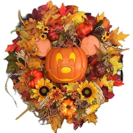Syksyinen kurpitsa-oviseppele, kurpitsanseppeleen sisustus, keinotekoiset kurpitsanmarjat vaahteranlehtiseppele, syksyinen kiitospäivän Halloween-