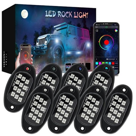 Biltillbehör LED Rock Lights 12 LEDs Underglow Lights Vattentät Trail Rig lampa för lastbilspickuper