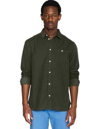 Knowledge Cotton Apparel Organic Cotton Corduroy Shirt Gots - Green - S