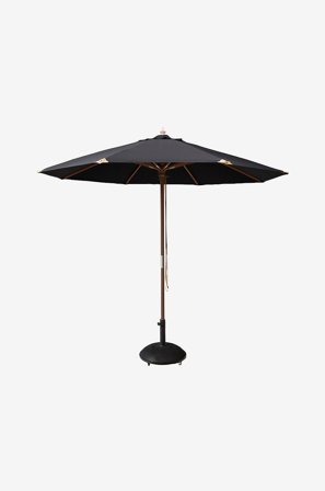 Cinas - Parasol Capri Ø3 m polyester - Sort - Parasoller - Fra Homeroom