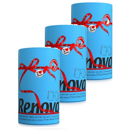 Blå Papirhåndkle Renova 27.4 M 2-Lag 120 Ark 3 Ruller