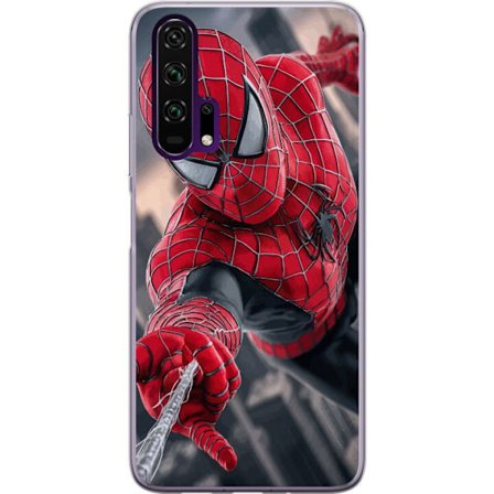 Kompatibel Mobilcover til Honor Honor 20 Pro Dynamisk Spider-Man-illustration i action-perspektiv, superheltetema med bevægelsesenergi og cinematisk