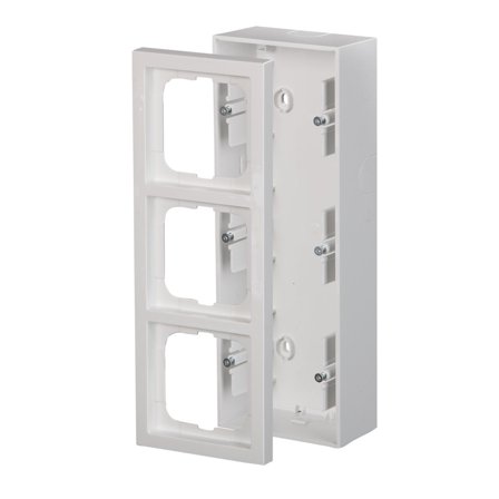 ABB Impressivo Korotuskehys valkoinen 3-paikkainen, Kytkimet & pistorasiat