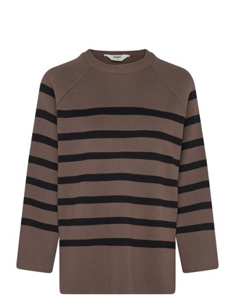 Objester Ls Knit Top Noos Brown Object