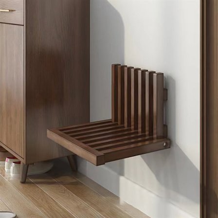 Væghængt klapstol i træ - Brun